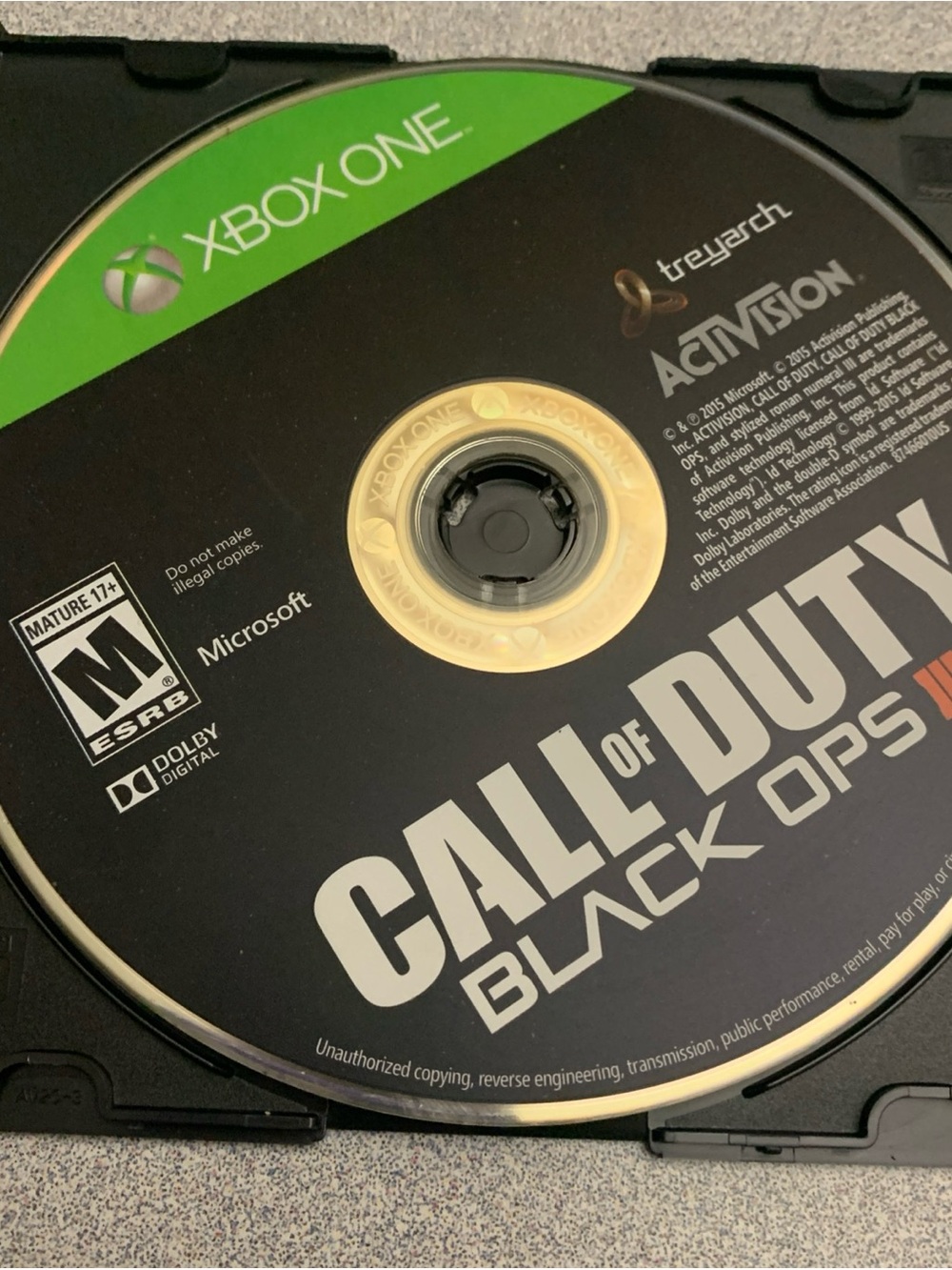Microsoft Xbox One Call of Duty: Black Ops III Game Disc (Black, Green)